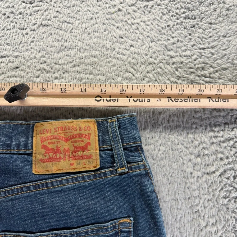 Levi's 511 Jeans Men 34x32 Blue‎ Cotton Denim Straight Leg Faded Workwear Travel